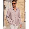 imageCOOFANDY Mens Casual Button Down Shirts Long Sleeve Wrinkle Free Untucked Dress ShirtsPink