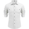 imageCOOFANDY Mens Casual Button Down Shirts Long Sleeve Wrinkle Free Untucked Dress ShirtsWhite