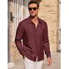 imageCOOFANDY Mens Casual Button Down Shirts Long Sleeve Wrinkle Free Untucked Dress ShirtsWine Red