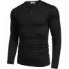 imageCOOFANDY Mens Henley Shirts Long Sleeve Fashion Casual Tee Basic Lightweight TShirtAblack
