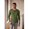 imageCOOFANDY Mens Henley Shirts Long Sleeve Fashion Casual Tee Basic Lightweight TShirtArmy Green