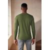 imageCOOFANDY Mens Henley Shirts Long Sleeve Fashion Casual Tee Basic Lightweight TShirtArmy Green
