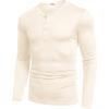 imageCOOFANDY Mens Henley Shirts Long Sleeve Fashion Casual Tee Basic Lightweight TShirtBeige