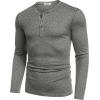 imageCOOFANDY Mens Henley Shirts Long Sleeve Fashion Casual Tee Basic Lightweight TShirtGrey