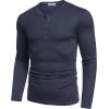 imageCOOFANDY Mens Henley Shirts Long Sleeve Fashion Casual Tee Basic Lightweight TShirtNavy Blue