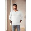 imageCOOFANDY Mens Henley Shirts Long Sleeve Fashion Casual Tee Basic Lightweight TShirtWhite