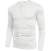 imageCOOFANDY Mens Henley Shirts Long Sleeve Fashion Casual Tee Basic Lightweight TShirtWhite