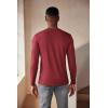imageCOOFANDY Mens Henley Shirts Long Sleeve Fashion Casual Tee Basic Lightweight TShirtWine Red