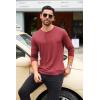 imageCOOFANDY Mens Henley Shirts Long Sleeve Fashion Casual Tee Basic Lightweight TShirtWine Red