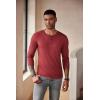 imageCOOFANDY Mens Henley Shirts Long Sleeve Fashion Casual Tee Basic Lightweight TShirtWine Red