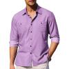 imageCOOFANDY Mens Casual Button Down Shirts Long Sleeve Wrinkle Free Untucked Dress ShirtsPurple