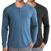 imageCOOFANDY Mens Henley Shirts Long Sleeve Fashion Casual Tee Basic Lightweight TShirtBlackBlue