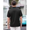 imageCOOFANDY Mens Casual Button Down Shirts Short Sleeve Regular Fit Untucked Dress Shirts Knit TexturedAblack