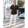 imageCOOFANDY Mens Casual Button Down Shirts Short Sleeve Regular Fit Untucked Dress Shirts Knit TexturedAblack