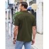 imageCOOFANDY Mens Casual Button Down Shirts Short Sleeve Regular Fit Untucked Dress Shirts Knit TexturedArmy Green
