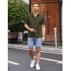 imageCOOFANDY Mens Casual Button Down Shirts Short Sleeve Regular Fit Untucked Dress Shirts Knit TexturedArmy Green