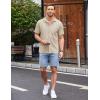 imageCOOFANDY Mens Casual Button Down Shirts Short Sleeve Regular Fit Untucked Dress Shirts Knit TexturedBeige