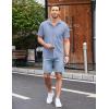 imageCOOFANDY Mens Casual Button Down Shirts Short Sleeve Regular Fit Untucked Dress Shirts Knit TexturedBlue