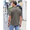 imageCOOFANDY Mens Casual Button Down Shirts Short Sleeve Regular Fit Untucked Dress Shirts Knit TexturedGrey