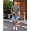 imageCOOFANDY Mens Casual Button Down Shirts Short Sleeve Regular Fit Untucked Dress Shirts Knit TexturedGrey