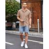 imageCOOFANDY Mens Casual Button Down Shirts Short Sleeve Regular Fit Untucked Dress Shirts Knit TexturedKhaki