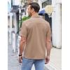 imageCOOFANDY Mens Casual Button Down Shirts Short Sleeve Regular Fit Untucked Dress Shirts Knit TexturedKhaki
