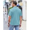 imageCOOFANDY Mens Casual Button Down Shirts Short Sleeve Regular Fit Untucked Dress Shirts Knit TexturedLight Blue