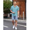 imageCOOFANDY Mens Casual Button Down Shirts Short Sleeve Regular Fit Untucked Dress Shirts Knit TexturedLight Blue