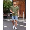 imageCOOFANDY Mens Casual Button Down Shirts Short Sleeve Regular Fit Untucked Dress Shirts Knit TexturedLight Green