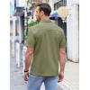 imageCOOFANDY Mens Casual Button Down Shirts Short Sleeve Regular Fit Untucked Dress Shirts Knit TexturedLight Green