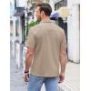 imageCOOFANDY Mens Casual Button Down Shirts Short Sleeve Regular Fit Untucked Dress Shirts Knit TexturedLight Khaki