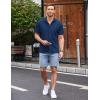 imageCOOFANDY Mens Casual Button Down Shirts Short Sleeve Regular Fit Untucked Dress Shirts Knit TexturedNavy Blue