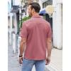 imageCOOFANDY Mens Casual Button Down Shirts Short Sleeve Regular Fit Untucked Dress Shirts Knit TexturedPink