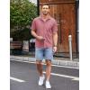 imageCOOFANDY Mens Casual Button Down Shirts Short Sleeve Regular Fit Untucked Dress Shirts Knit TexturedPink