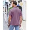 imageCOOFANDY Mens Casual Button Down Shirts Short Sleeve Regular Fit Untucked Dress Shirts Knit TexturedPurple