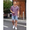 imageCOOFANDY Mens Casual Button Down Shirts Short Sleeve Regular Fit Untucked Dress Shirts Knit TexturedPurple
