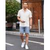 imageCOOFANDY Mens Casual Button Down Shirts Short Sleeve Regular Fit Untucked Dress Shirts Knit TexturedWhite