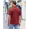 imageCOOFANDY Mens Casual Button Down Shirts Short Sleeve Regular Fit Untucked Dress Shirts Knit TexturedWine Red