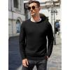 imageCOOFANDY Mens Crewneck Sweater Casual Dress Pullover Sweater Slim Fit Lightweight Long Sleeve Raglan SweatersBlack