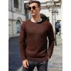 imageCOOFANDY Mens Crewneck Sweater Casual Dress Pullover Sweater Slim Fit Lightweight Long Sleeve Raglan SweatersBrown