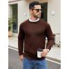 imageCOOFANDY Mens Crewneck Sweater Casual Dress Pullover Sweater Slim Fit Lightweight Long Sleeve Raglan SweatersBrown