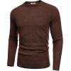 imageCOOFANDY Mens Crewneck Sweater Casual Dress Pullover Sweater Slim Fit Lightweight Long Sleeve Raglan SweatersBrown