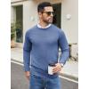 imageCOOFANDY Mens Crewneck Sweater Casual Dress Pullover Sweater Slim Fit Lightweight Long Sleeve Raglan SweatersDark Blue