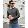 imageCOOFANDY Mens Crewneck Sweater Casual Dress Pullover Sweater Slim Fit Lightweight Long Sleeve Raglan SweatersDark Grey