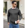 imageCOOFANDY Mens Crewneck Sweater Casual Dress Pullover Sweater Slim Fit Lightweight Long Sleeve Raglan SweatersDark Grey
