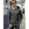 imageCOOFANDY Mens Crewneck Sweater Casual Dress Pullover Sweater Slim Fit Lightweight Long Sleeve Raglan SweatersDark Grey