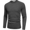 imageCOOFANDY Mens Crewneck Sweater Casual Dress Pullover Sweater Slim Fit Lightweight Long Sleeve Raglan SweatersDark Grey