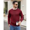 imageCOOFANDY Mens Crewneck Sweater Casual Dress Pullover Sweater Slim Fit Lightweight Long Sleeve Raglan SweatersDark Red