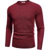imageCOOFANDY Mens Crewneck Sweater Casual Dress Pullover Sweater Slim Fit Lightweight Long Sleeve Raglan SweatersDark Red