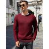 imageCOOFANDY Mens Crewneck Sweater Casual Dress Pullover Sweater Slim Fit Lightweight Long Sleeve Raglan SweatersDark Red